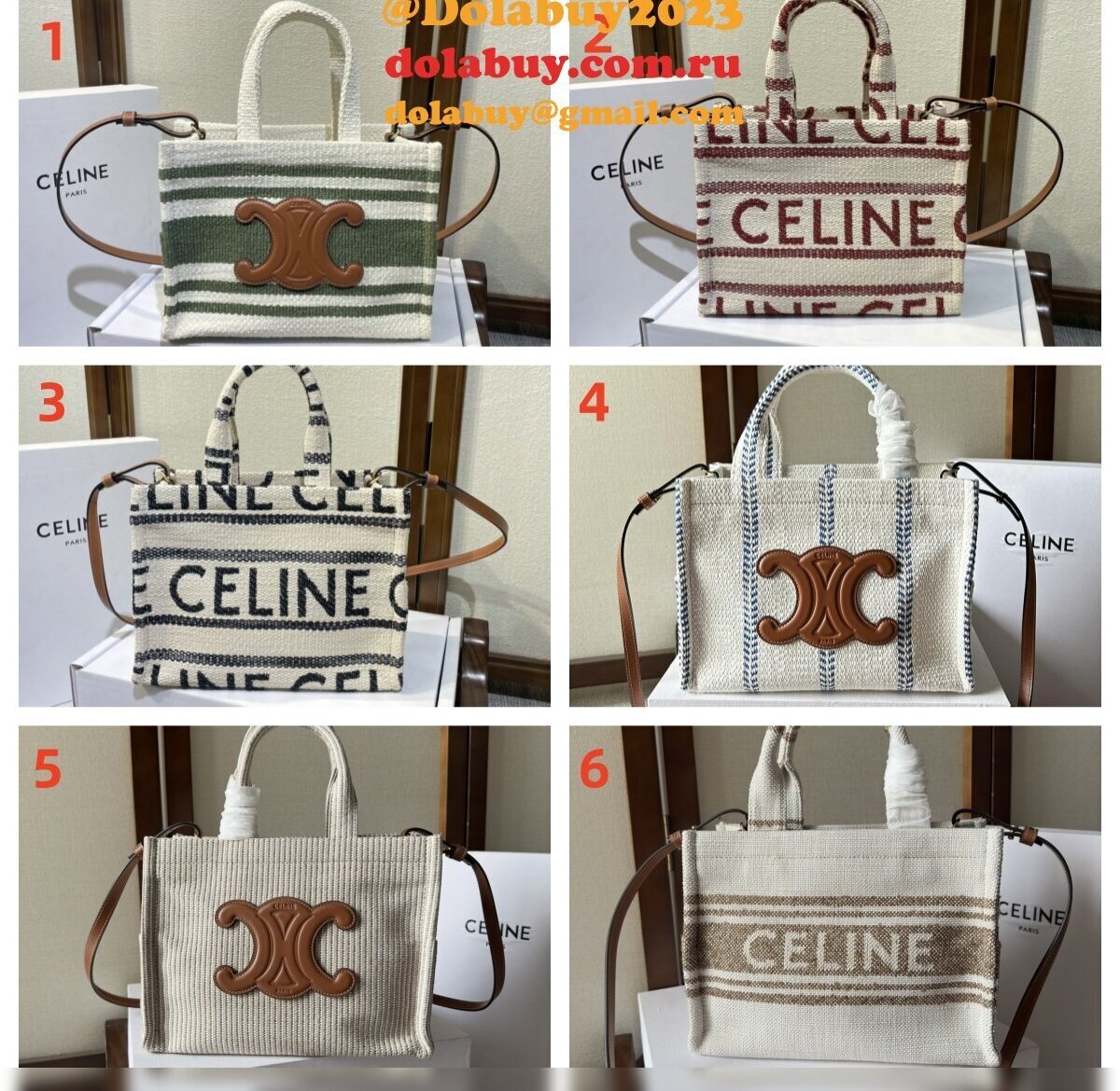 Duplicate Celine CABAS SMALL Canvas Tote Bag
