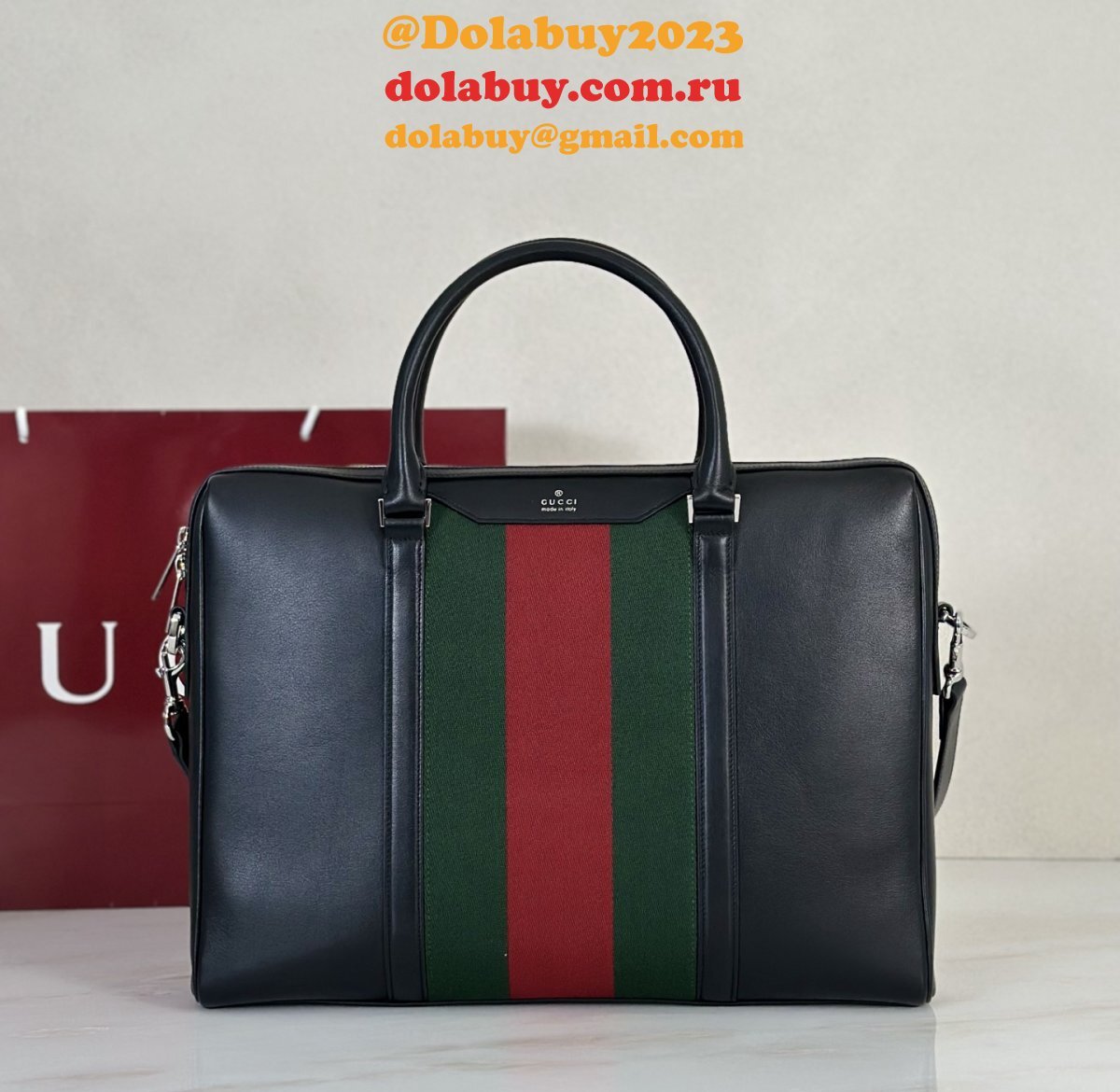 Gucci Mega Web Trademark Medium Briefcase Men A0007X Bag