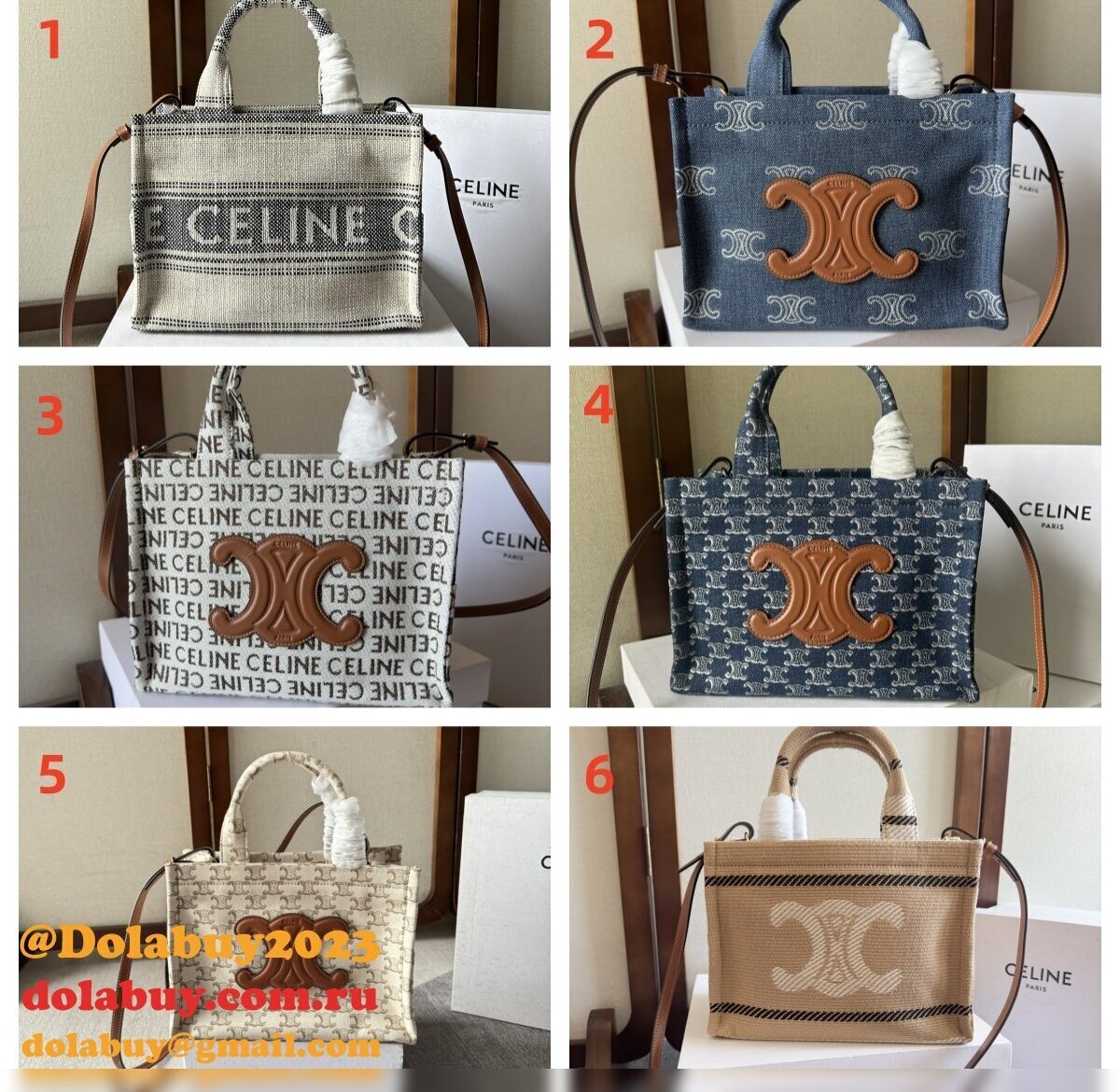 Wholesale Celine CABAS SMALL Canvas Tote Bag