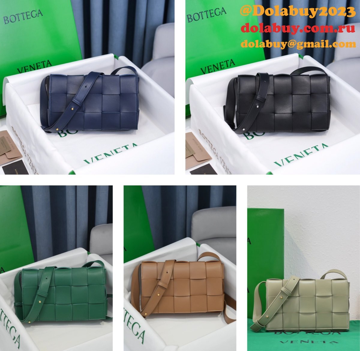 Top Quality Bottega Veneta Cassette Lambskin Crossbody Bag