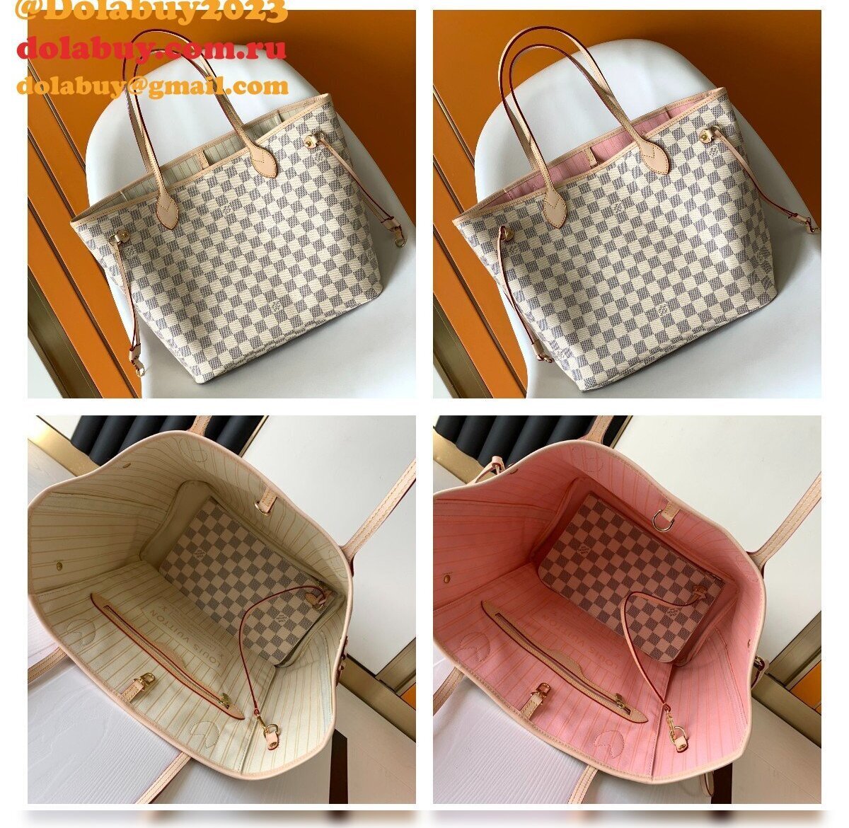 HIGH QUALITY LOUIS VUITTON NEVERFULL MM DAMIER CANVAS N40604