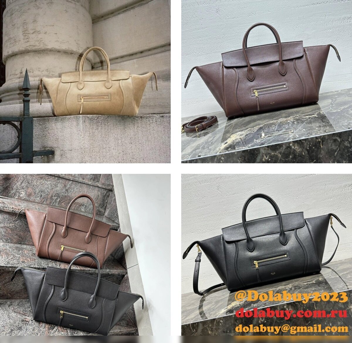 Celine L100E3 New Luggage In Supple Shiny Lambskin Bag