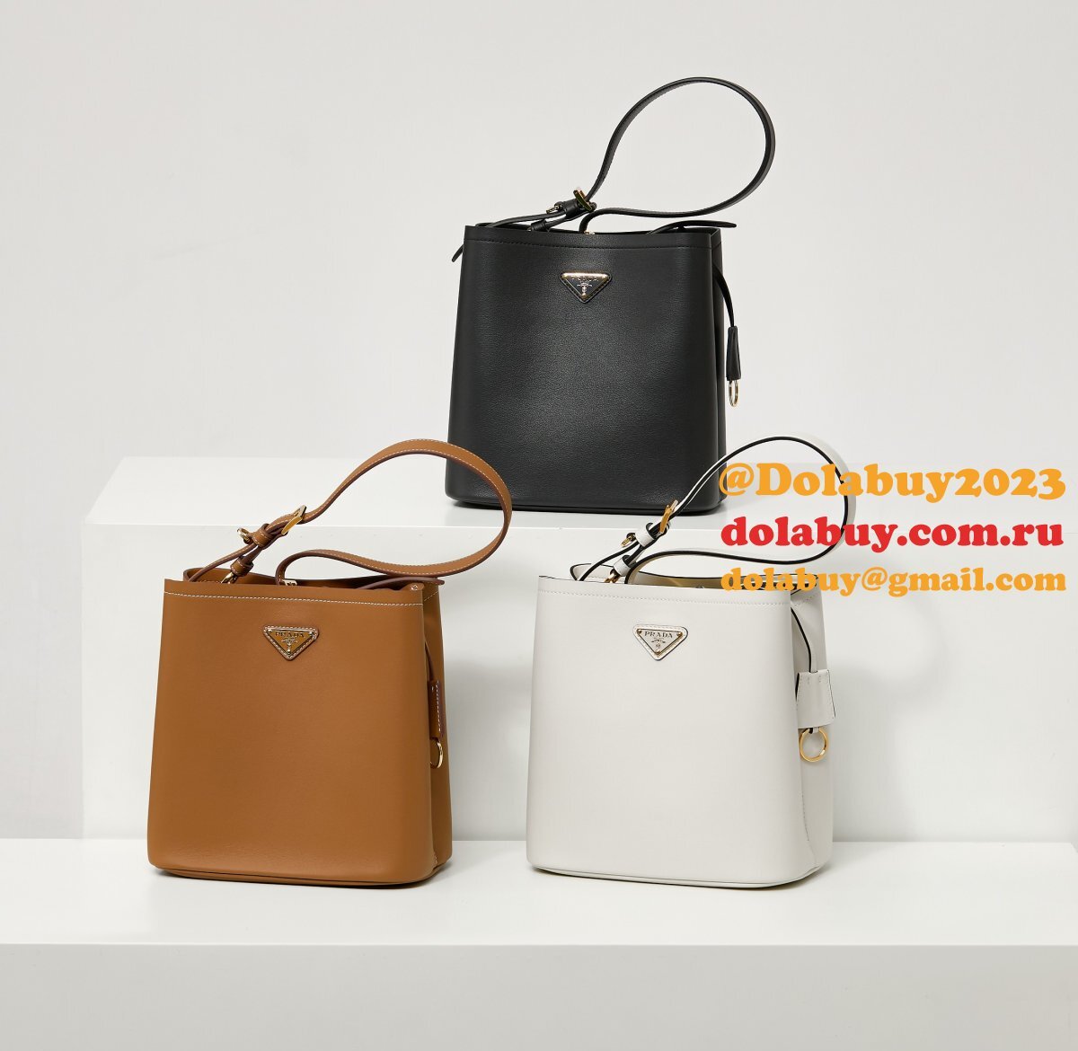 Prada Panier small Calf leather bag 1BE080