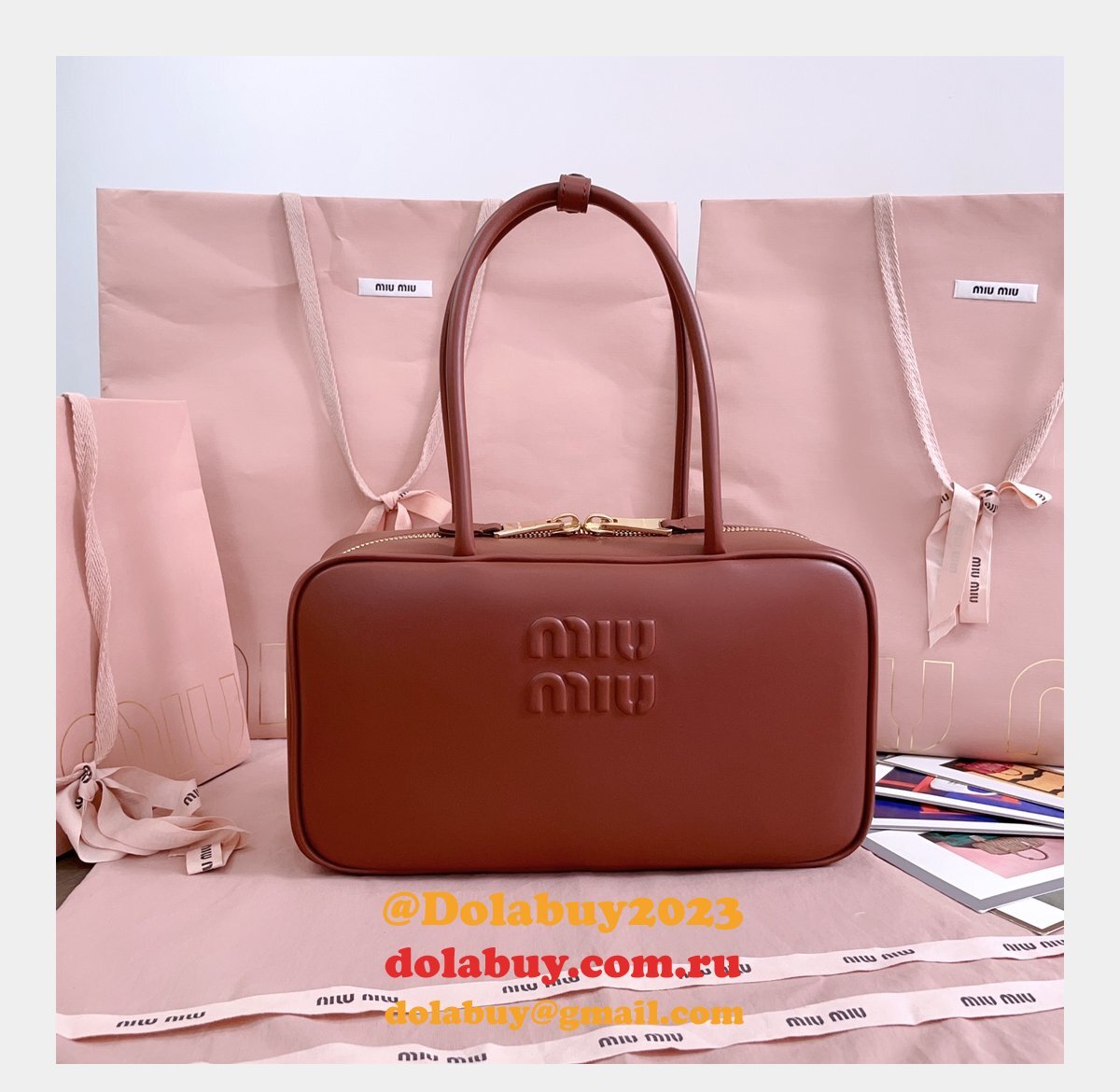 Miu Miu Leather Top Handle Bag 5BB172