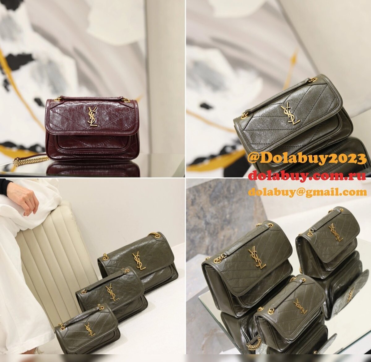 Luxury Saint Laurent Niki Vintage Shoulder 18/22/28CM 828736/633151/633158 Bag
