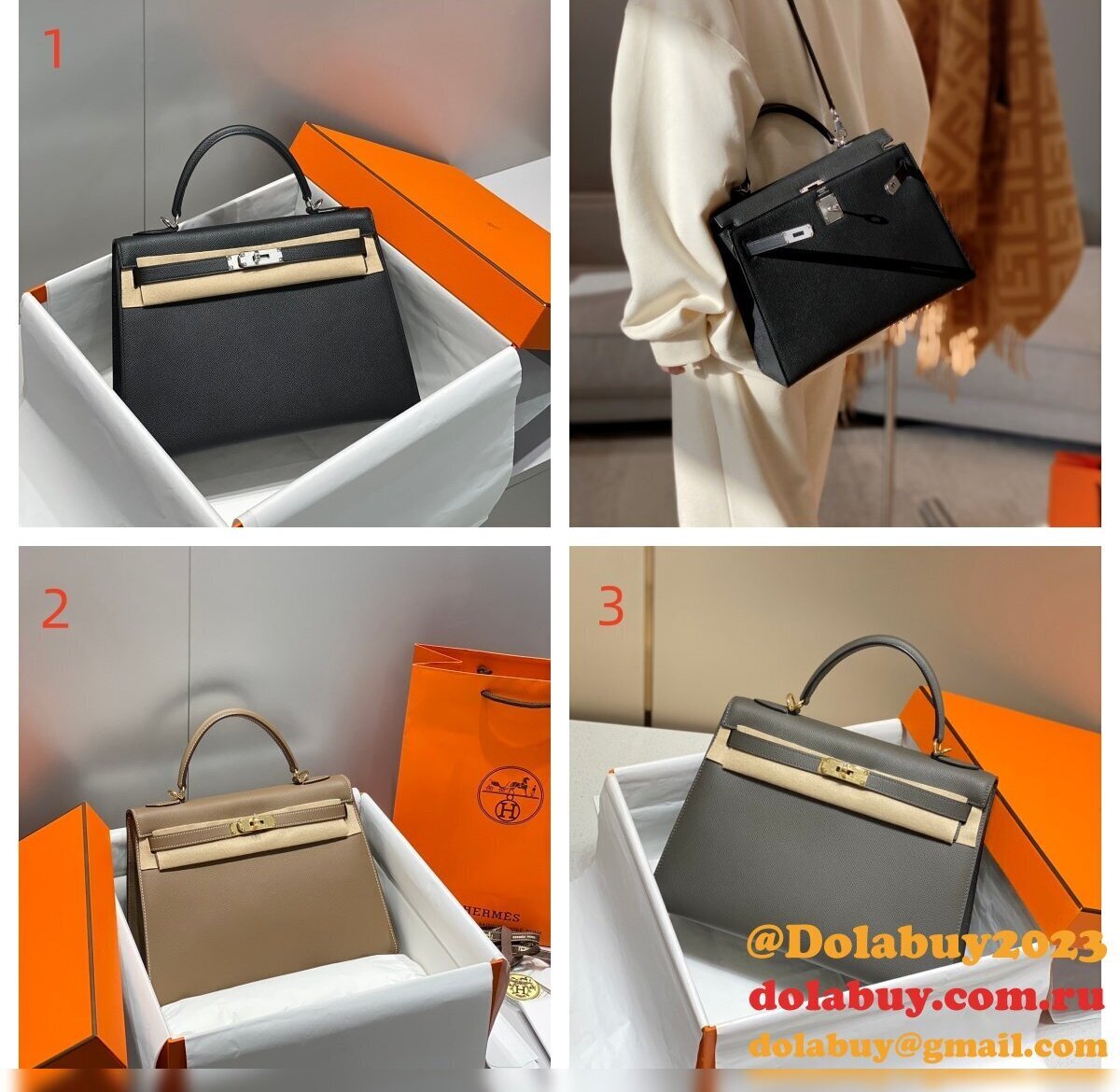Top Hermes kelly 32cm Epsom Leather Handbag