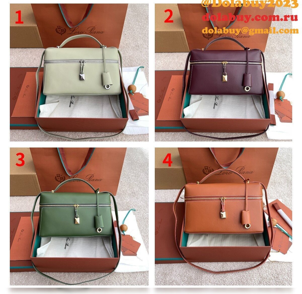 Fashion LORO PIANA Extra Bag L27 New patent leather