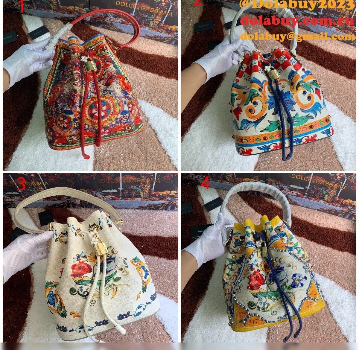 Multicolor Majolica 5500 Bucket Sling Fake Dolce & Gabbana Bag