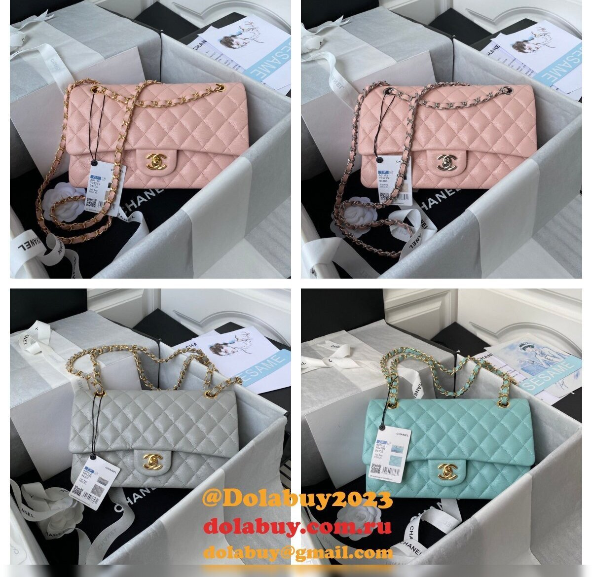 TOP CC Flap 1112 Caviar leather Handbags 25CM