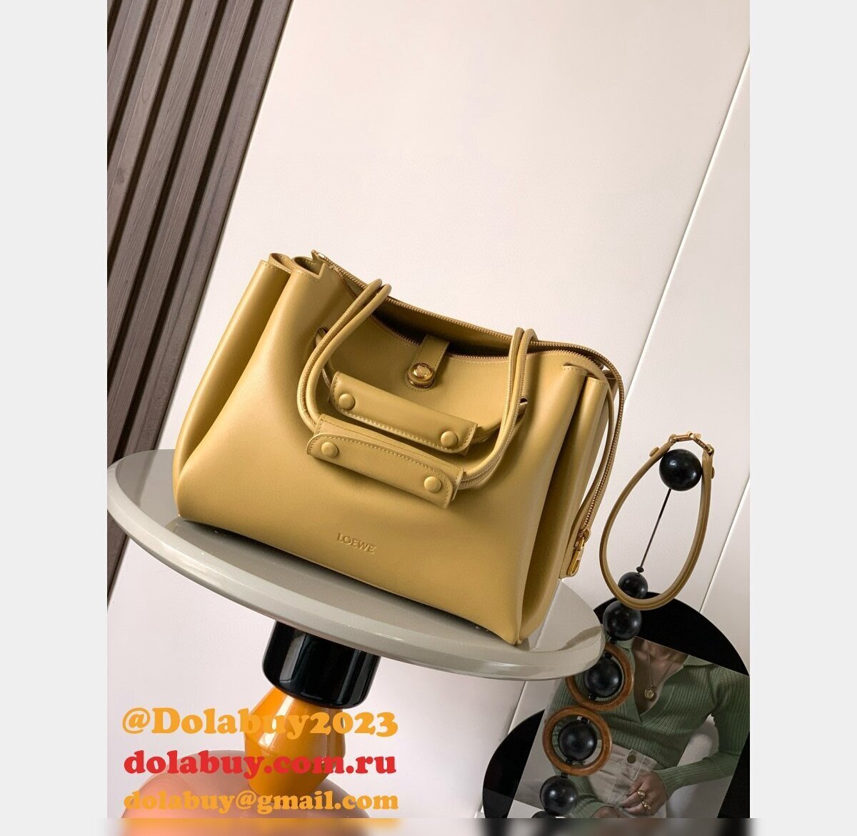 Medium Madrid bag in supple grained calfskin Yellow