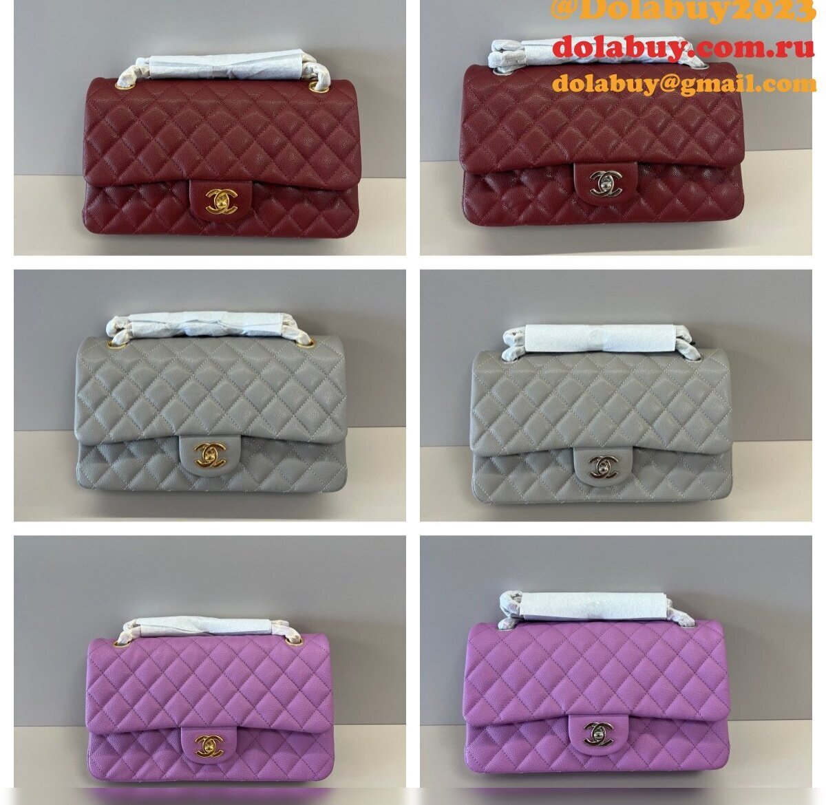 AAA+ Quality CC FLAP Handbag Caviar Leather 25cm