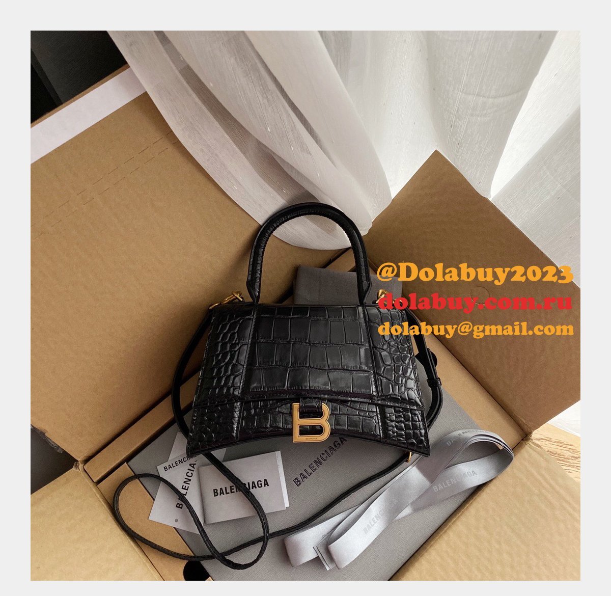 BEST BALENCIAGA KNOCK OFF CROCO HOURGLASS 19/23CM