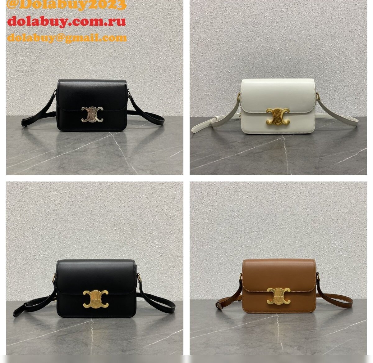 Celine TEEN TRIOMPHE BAG IN Shiny Calfskin