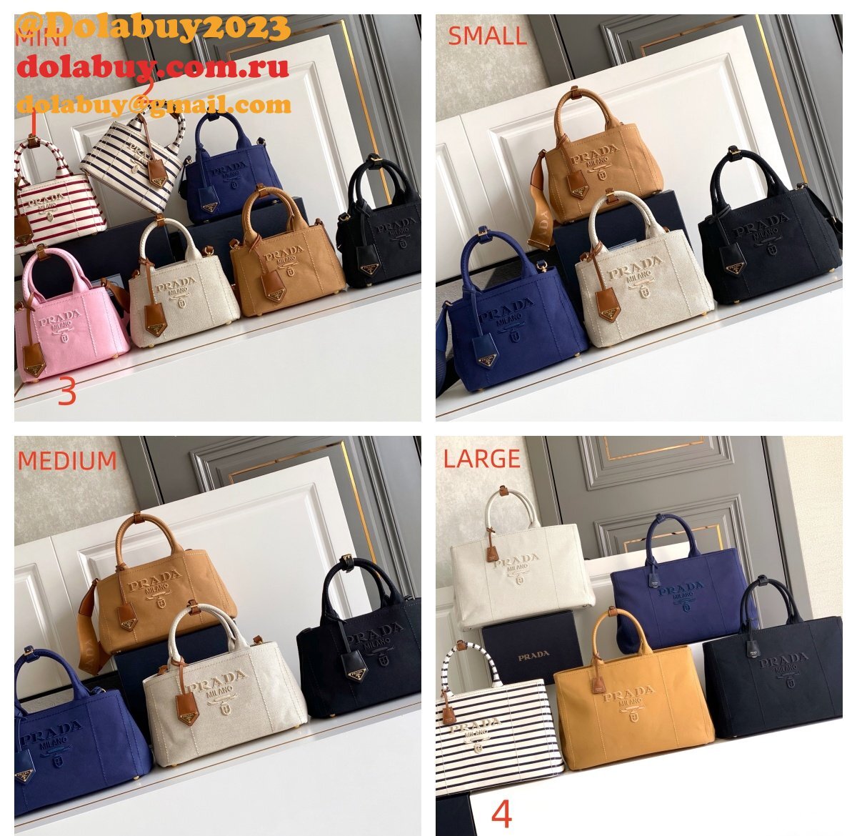 Prada Jardiniere cotton canvas handbag