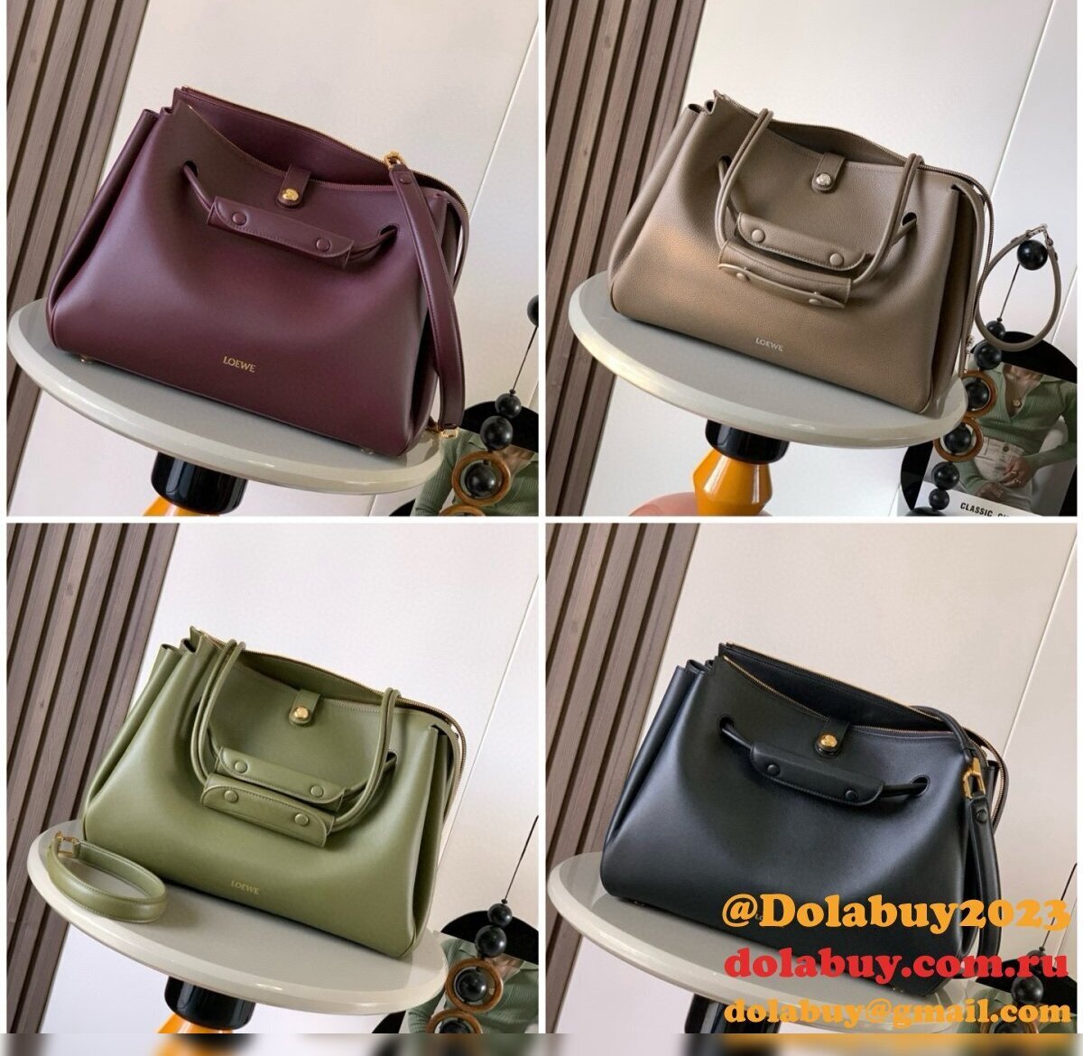 Large Madrid bag in supple calfskin