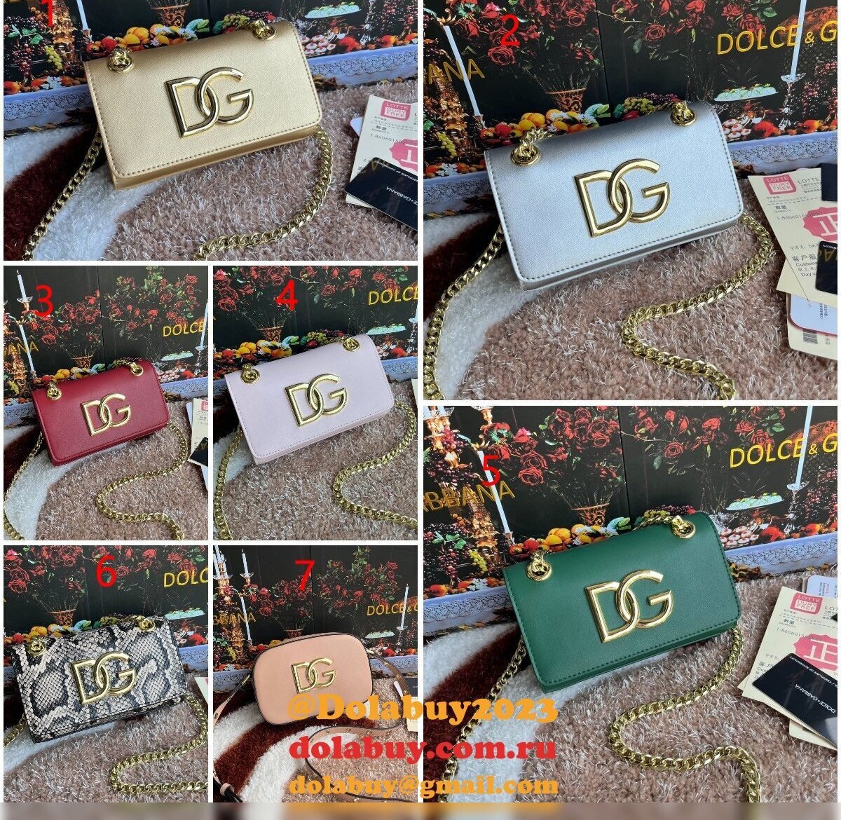 Factory Top Quality DG Logo Crossbody Dolce & Gabbana 3320 Copy Bags