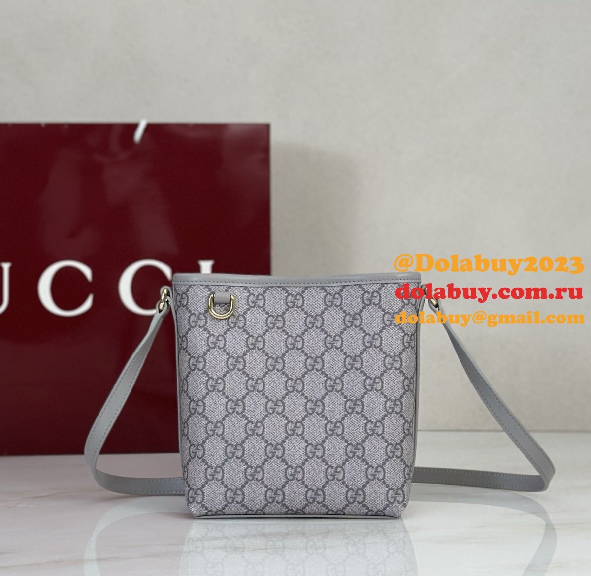Gucci AAA+ GG Emblem Small Bucket 847090/815118 Bag