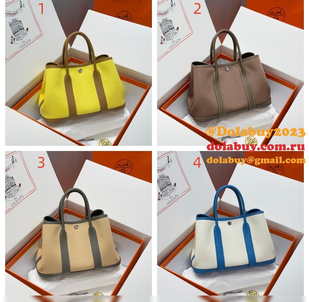 Best Hermes human handmade stiching Garden Party Bag 30cm