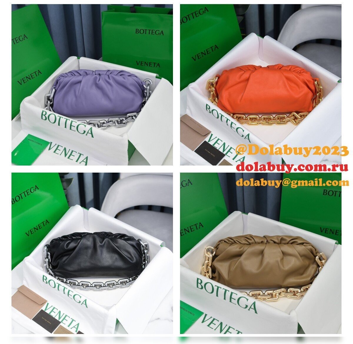 Top Best Quality Bottega Veneta Replica 30CM Chain pouch Bag
