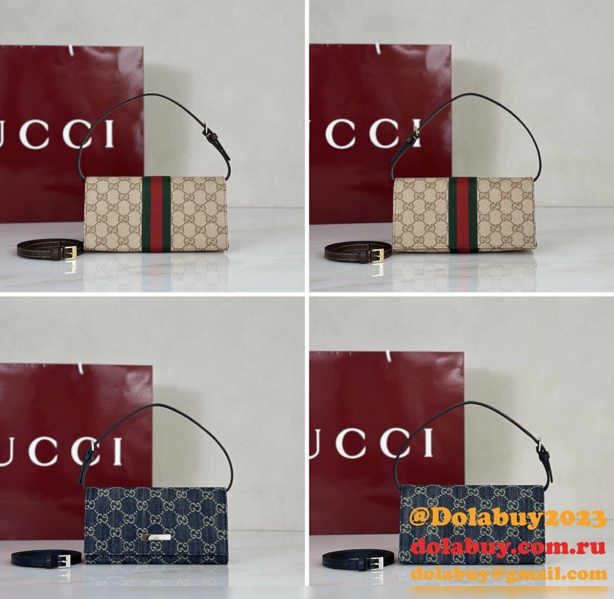 Gucci Small Pouch AAA+ A002KG Strap Plaque Bag
