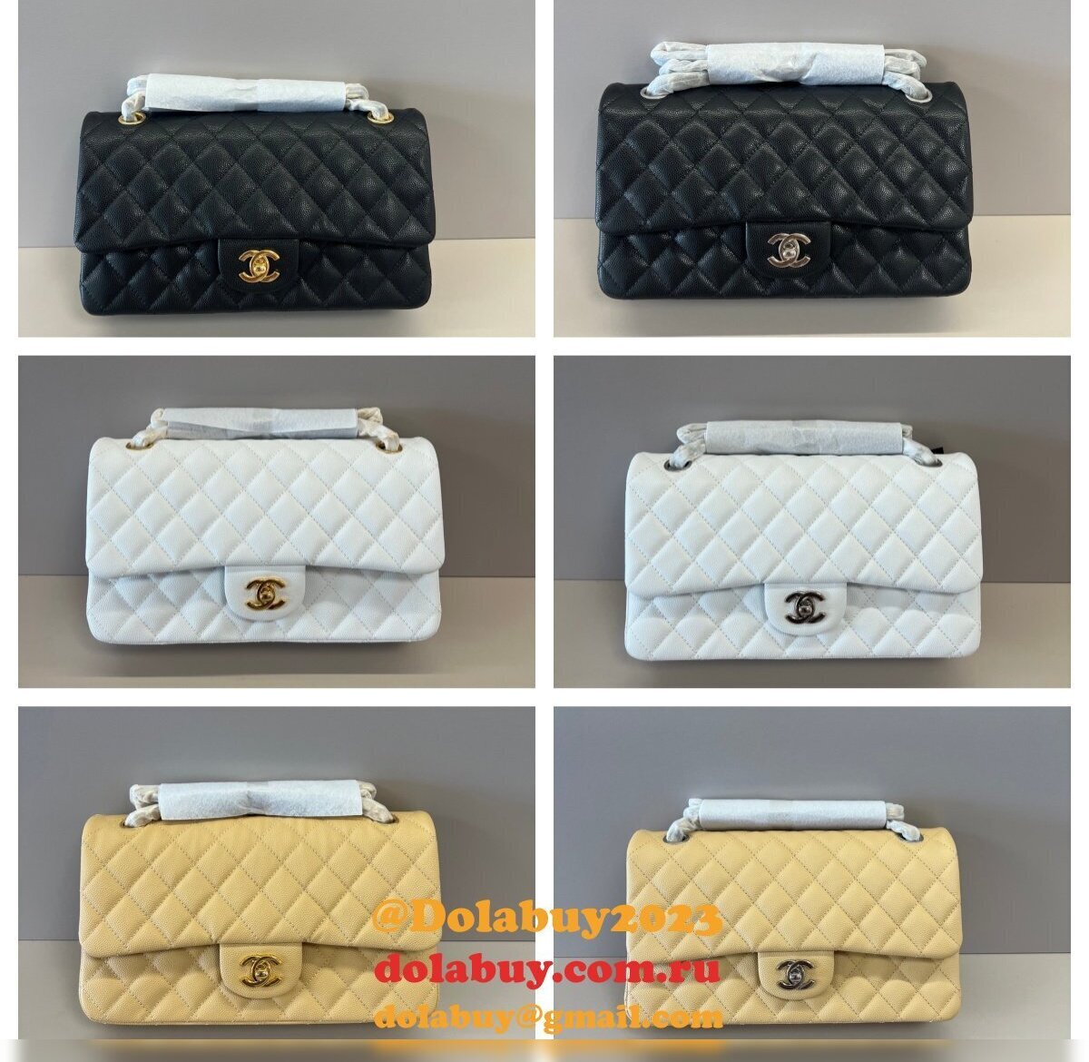 AAA+ Quality CC FLAP Handbag 25cm Caviar Leather