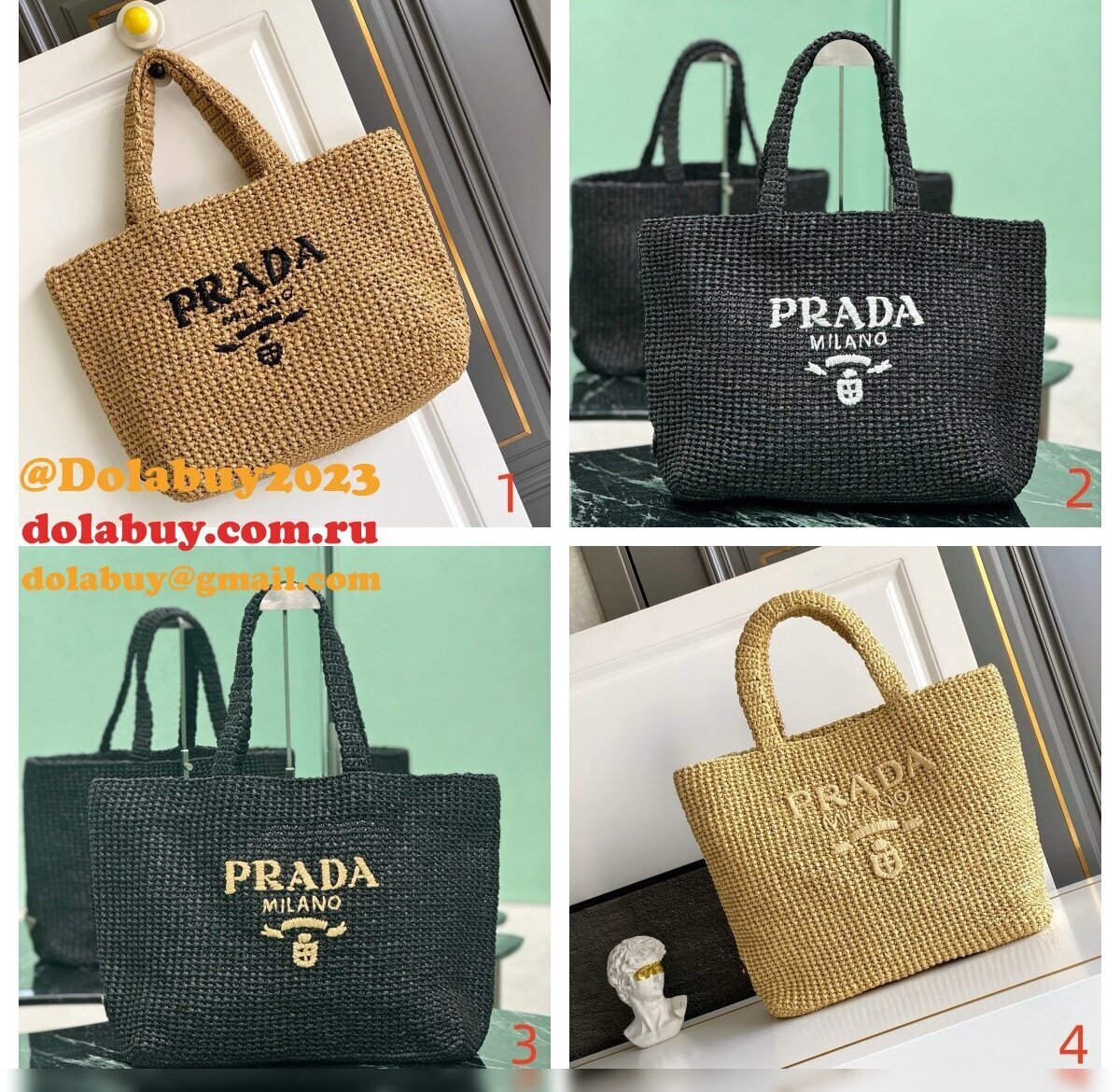 Prada Crochet tote 1BG392 bag