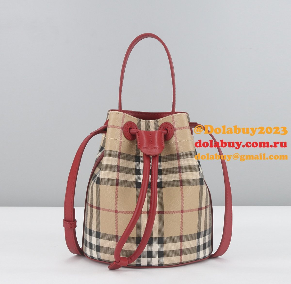 Mini Check Bucket Bag