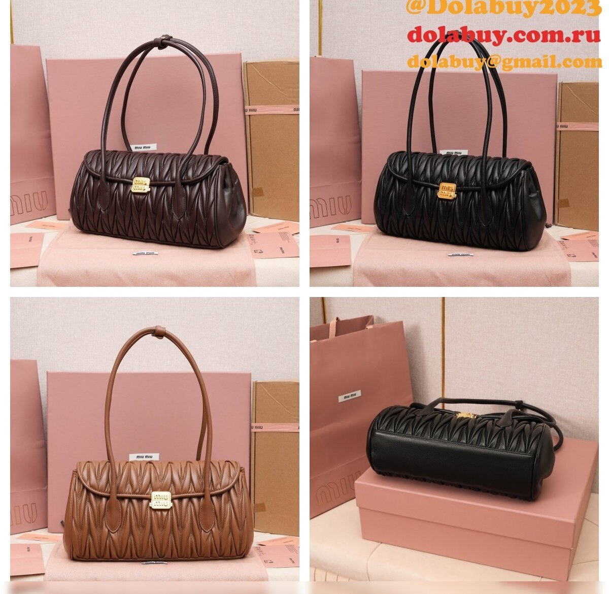 Miu Miu Matelasse Nappa Leather Shoulder Bag 5BD265