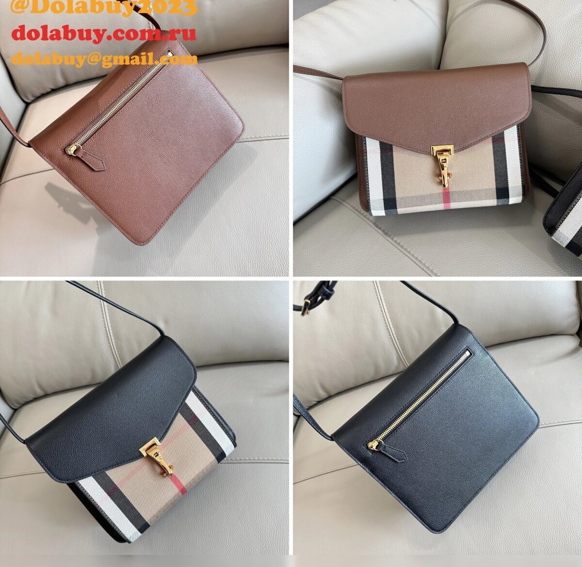 Best Burberry Grain Patchwork House Check Crossbody 8131 Bag